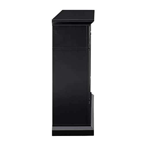 SEI Furniture Drovling Marble Electric Fireplace, Black