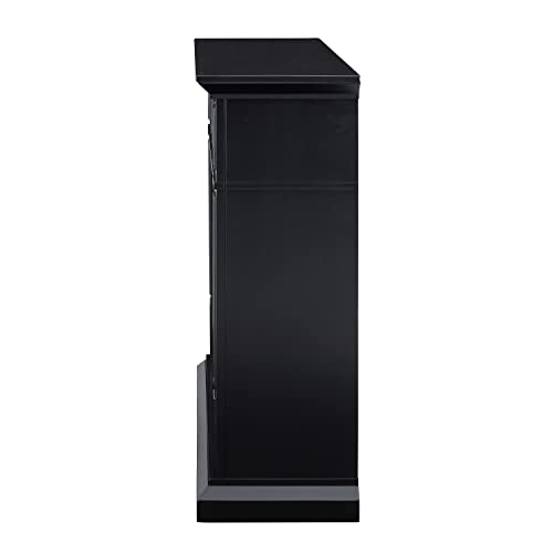 SEI Furniture Drovling Marble Electric Fireplace, Black