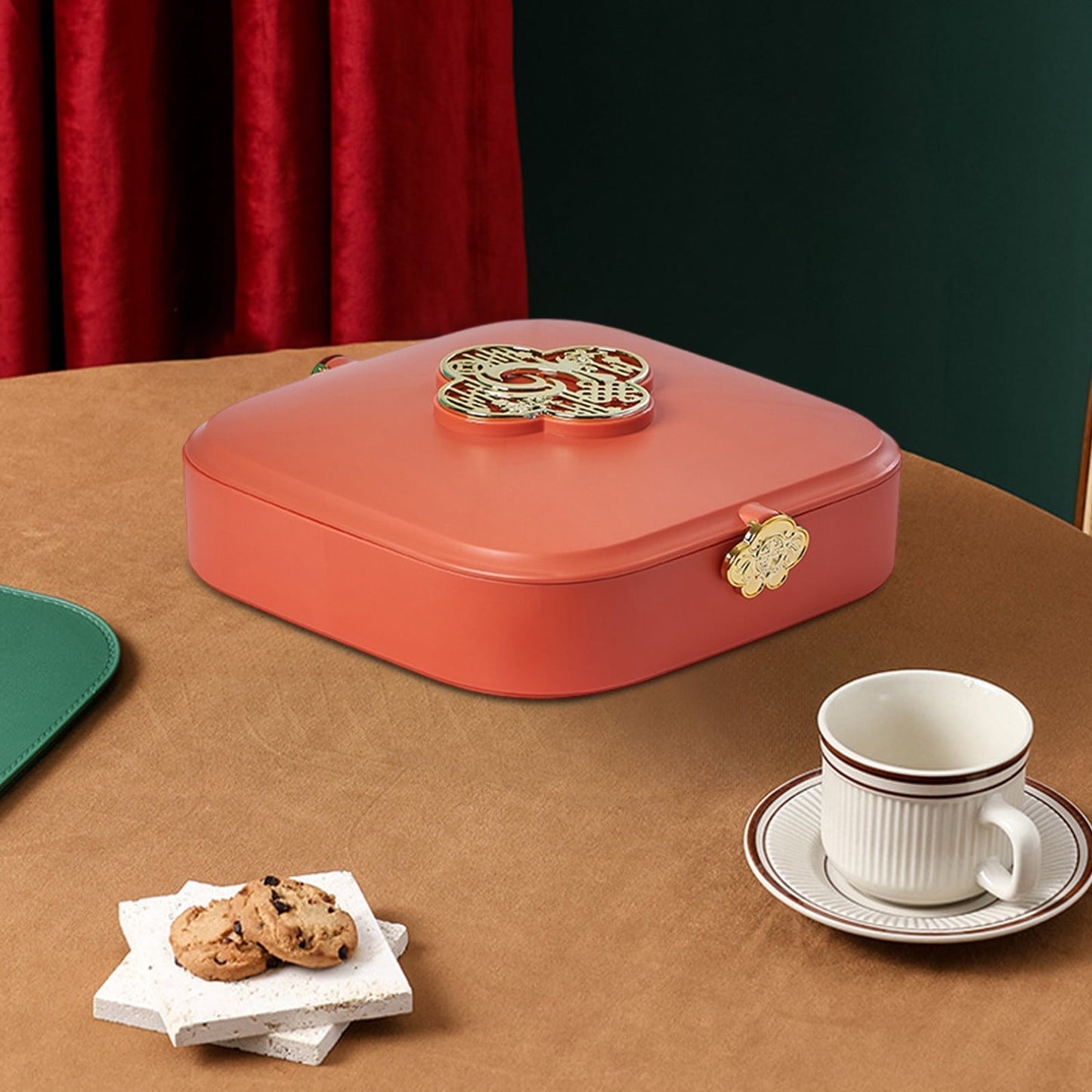 Pxyqht Fruit Tray Household Coffee Table Dried Fruit Box Divided Snack Storage Container for Home and Outdoor Use