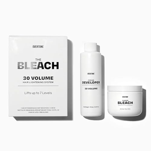 Overtone The Bleach 30 Volume Hair Lightening Kit - Professional-Grade, Vegan & Cruelty-Free Bleach with Squalene, Hydrating Ingredients & Built-In Toning- Lifts Up to 7 Levels for Vibrant, Even Color