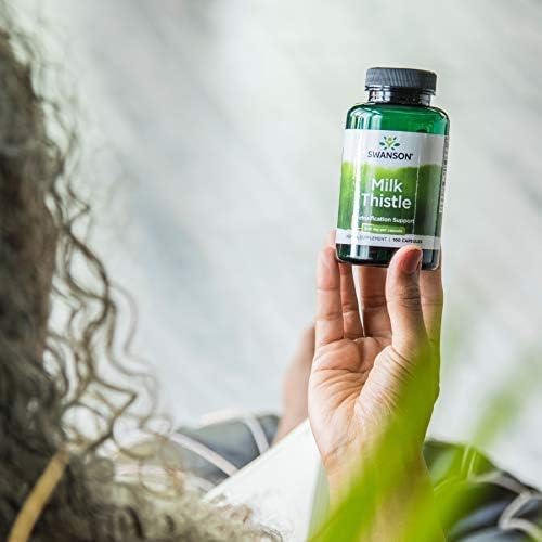 Swanson Milk Thistle-Herbal Liver Support Supplement-Natural Formula Helping to Maintain Overall Health & Wellbeing-(100 Capsules, 500mg Each)