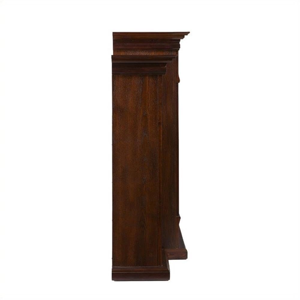 SEI Furniture Tennyson Bookcases Electric Fireplace, Espresso