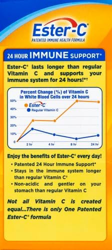 Ester-C Vitamin C, 500mg Tablets, 60-Count, Unflavored (Packaging May Vary)