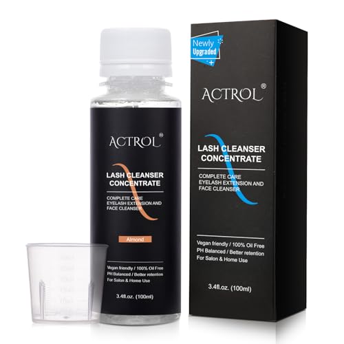 Eyelash Cleanser Concentrate 100ml Lavender Professional Lash Shampoo Foaming Cleanser DIY Paraben & Sulfate Free Non-lrritating Wash for Extensions Lashes with Salon Home Care-Makes 20 Bottles