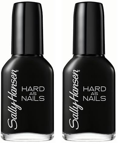 Sally Hansen Hard as Nails Color, Black Heart, 0.45 Fluid Ounce (Pack of 2)