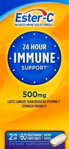 Ester-C Vitamin C, 500mg Tablets, 60-Count, Unflavored (Packaging May Vary)