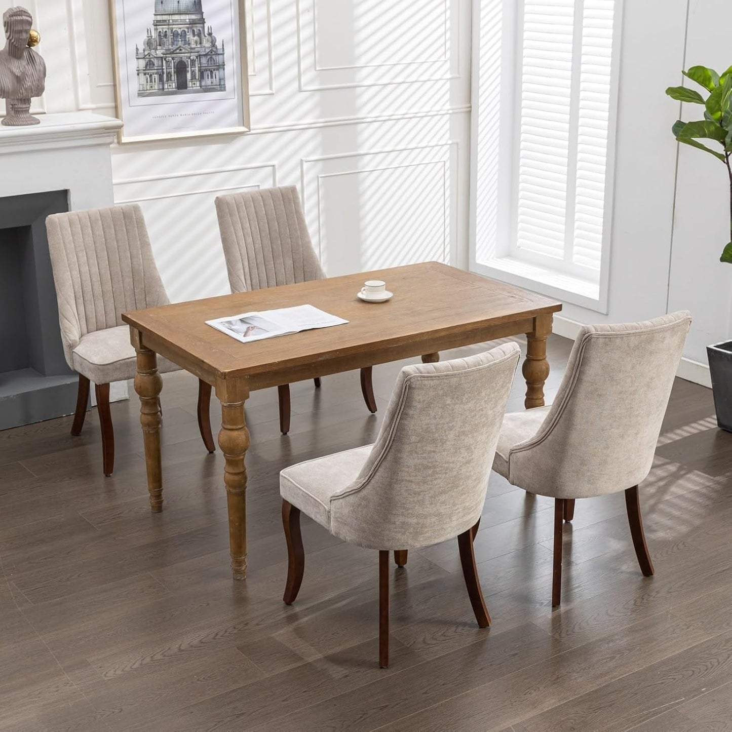 SHAORONG Haerin-SD-00128-LWJ Dining Chairs, 24.6"x19.7"x37.5", Beige