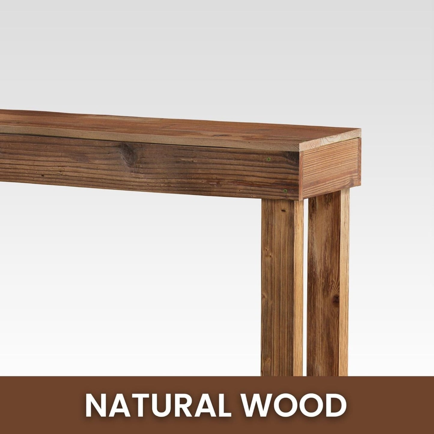 Easy4Home 46" Rustic Wood Console Table Hand-Made, Brown