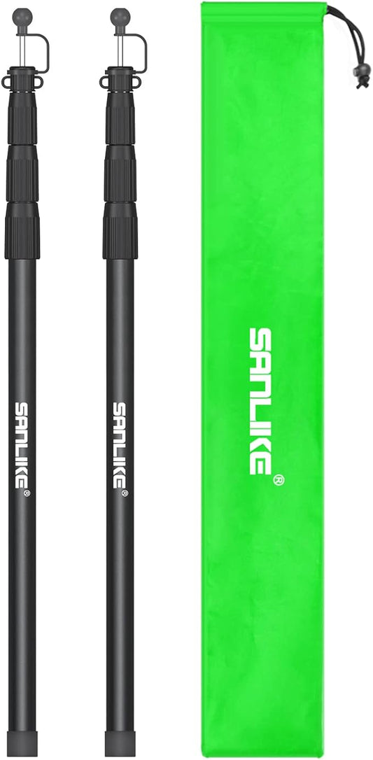 SANLIKE Tent Poles for Tarp, 98 in Tarp Poles Set of 2, Tent Poles Replacement, Telescoping Pole, Canopy Poles, Camping Poles for Rooftop Tents, Trekking Pole Tent for Rain Fly, Camper, Awning – Black