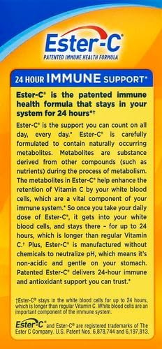 Ester-C Vitamin C, 500mg Tablets, 60-Count, Unflavored (Packaging May Vary)