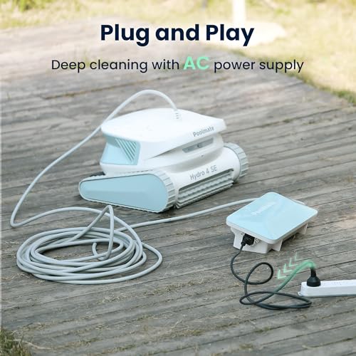 Poolmate Hydro 4 SE Robotic Pool Cleaner – Dual Filtration & Waterline Cleaning, Corded for Heavy-Duty Deep Clean, Smart App Control, Ultra Mode, Auto-Docking