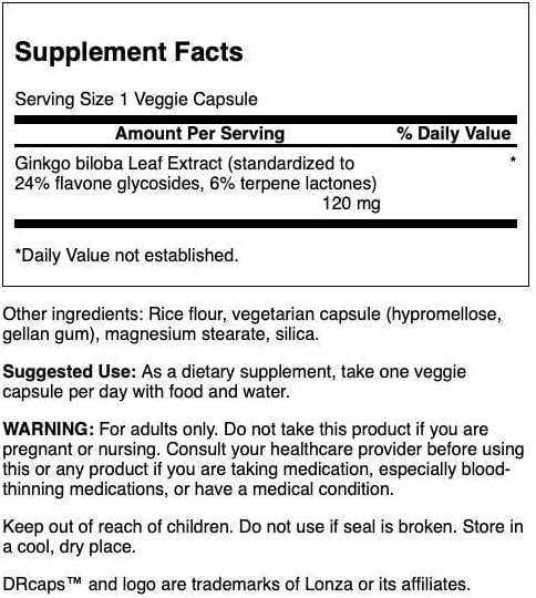 Delayed-Release Ginkgo 120 mg 100 Caps by Swanson Ultra