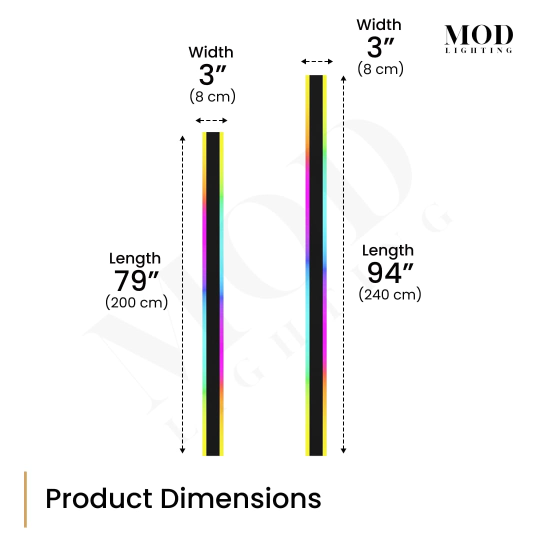 š š¢š ššššš§šš”š Haylen RGB | Long Outdoor Wall Lights, 7 Colors and 358 Light Effects, Dimmable with Remote Modern Linear Exterior Light Fixture, Waterproof Wall Sconce 70W, 1-Pack (RGB | 94")