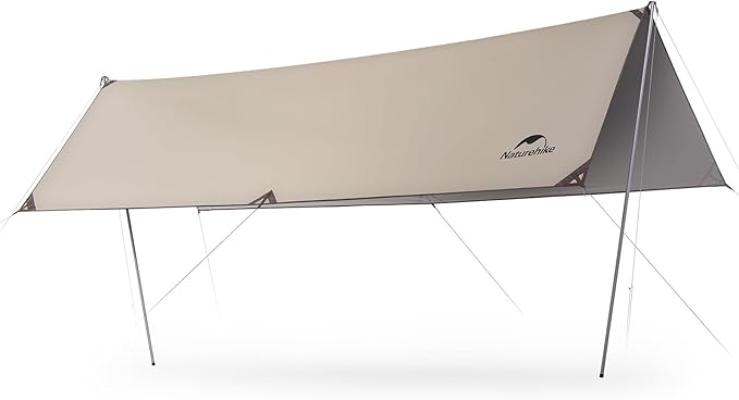 Naturehike Camping Tarp, 16X12FT Tarp with 2 Poles, Waterproof Camping Tarp Car, Lightweight Camping Tarp Sun Shelter PU5000mm in Camping, Hiking, Backpacking, Garden and Traveling