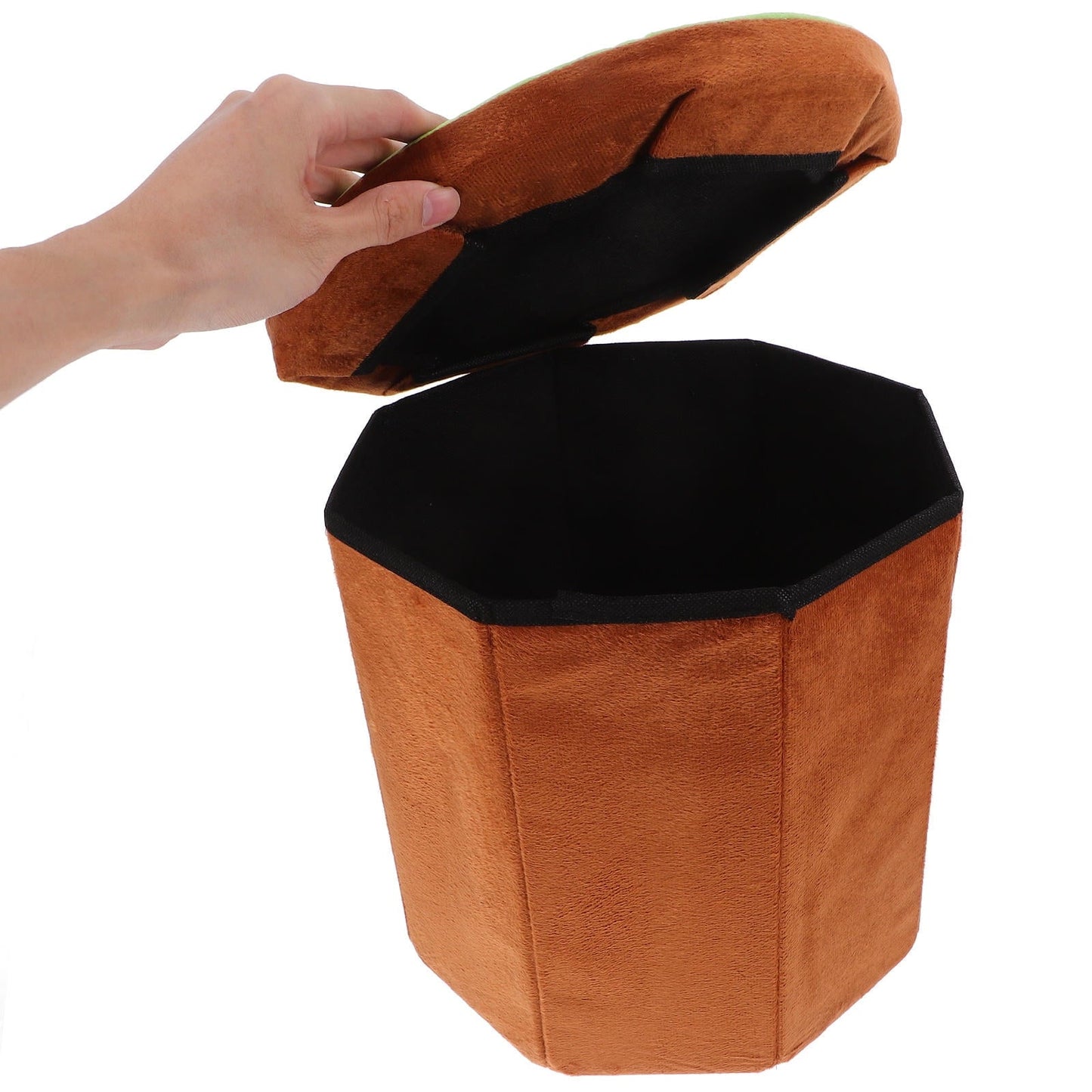 ELAYARD 1Set Decorative Item Orange Stool With Storage Function For General Users In Living Room Or Bedroom