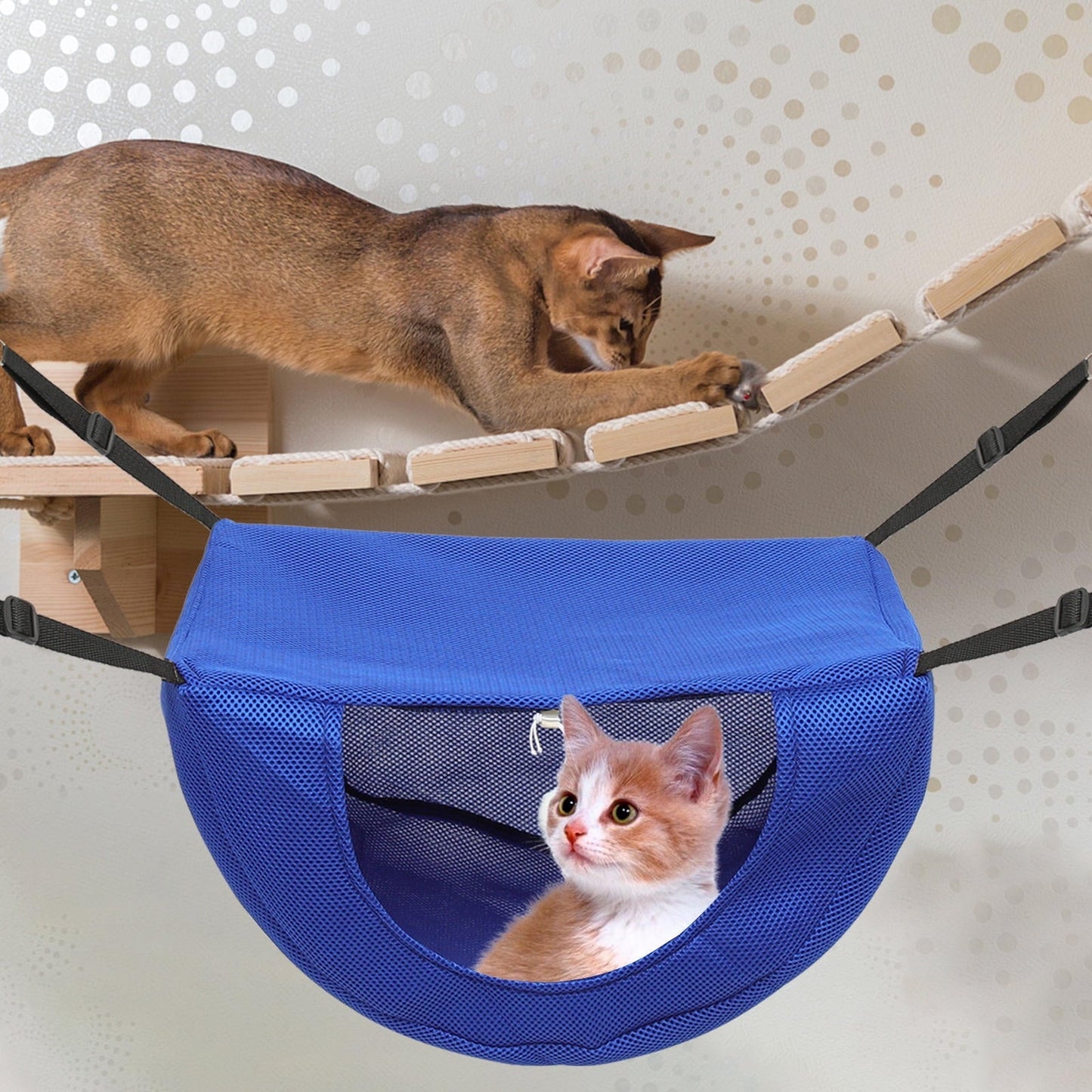 SEWCHICS Hanging Cat Swing Bed Blue Pet Shop Use 1Pack 17.68X13.17X10.02in