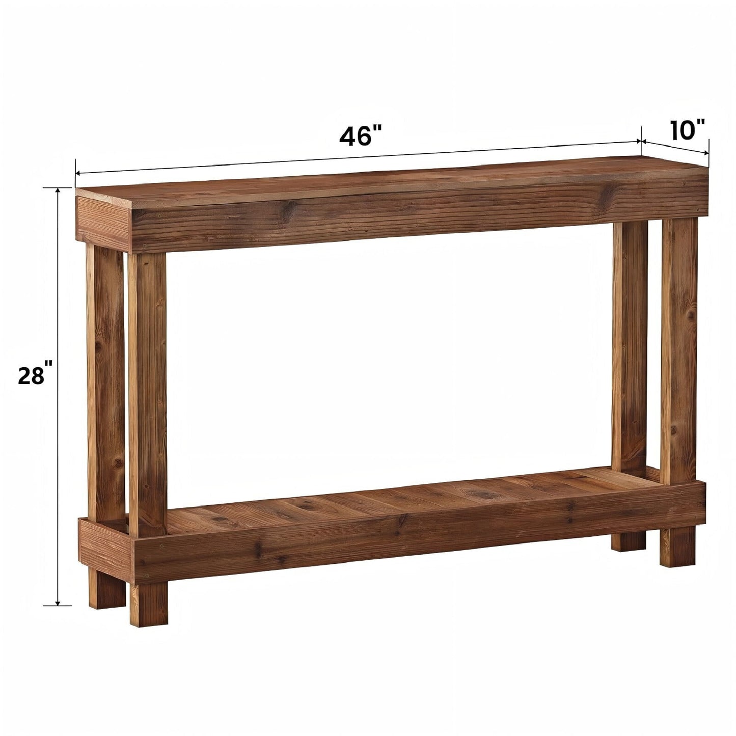 Easy4Home 46" Rustic Wood Console Table Hand-Made, Brown