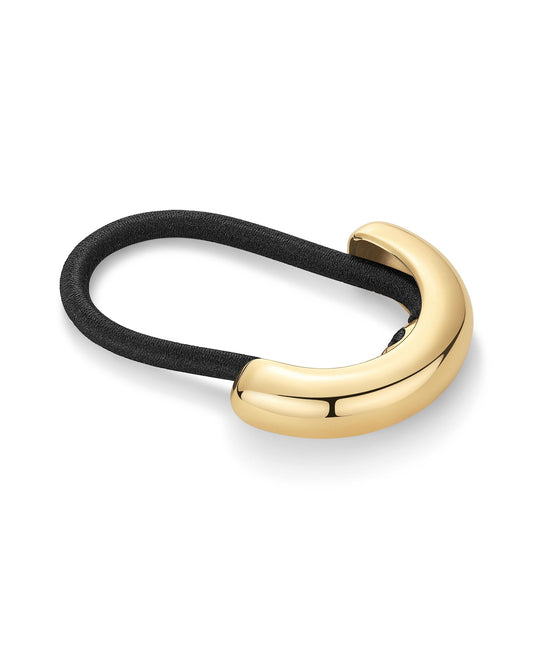 PAVOI 14K Yellow Gold Plated Arch Chunky Metal Hair Band Ponytail Holders for Women - Stainless Steel Statement Cuff Fashion Accessories - Waterproof Stretchy Gold Hair Ties