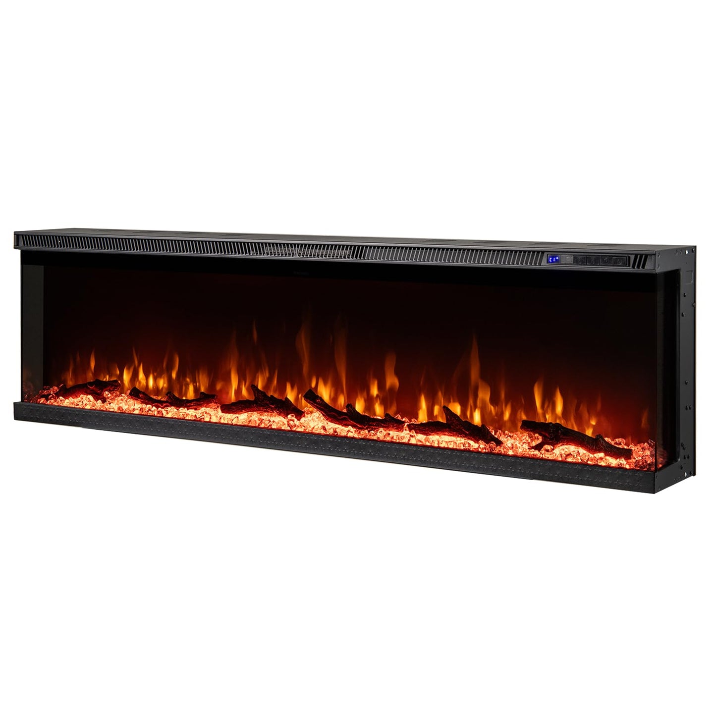 Tangkula 3-Sided Electric Fireplace Insert, 750W/1200W Recessed, Wall-Mount, Freestanding Fire Place with Remote Control, 12 Flame Colors, 5 Brightness, 8H Timer & Overheat Protection (60 inches)