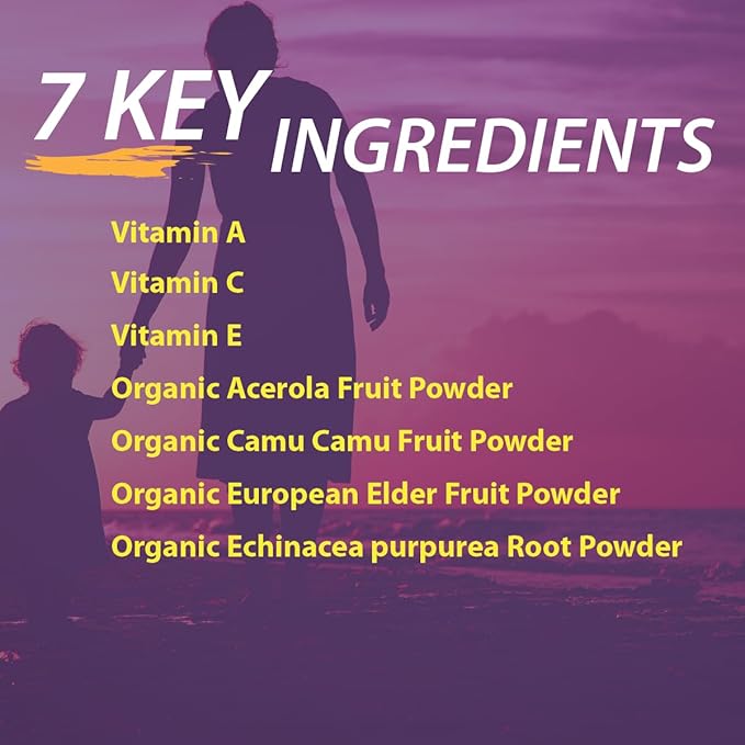 Elderberry Queen Chewable Vitamin C 500mg - Immune Boost & Antioxidant Support Tablets with Vitamin A, E & Organic Echinacea, Elder Fruit, Acerola - Natural Dietary Supplement, 60 Count