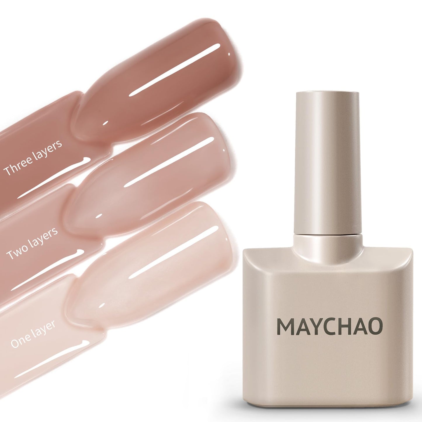 MAYCHAO 15ML Jelly Cappuccino Gel Nail Polish 1Pc Transparent Gel Polish Soak Off UV LED Translucent Nail Polish Nail Art Starter Manicure Salon DIY at Home, 0.5 OZ