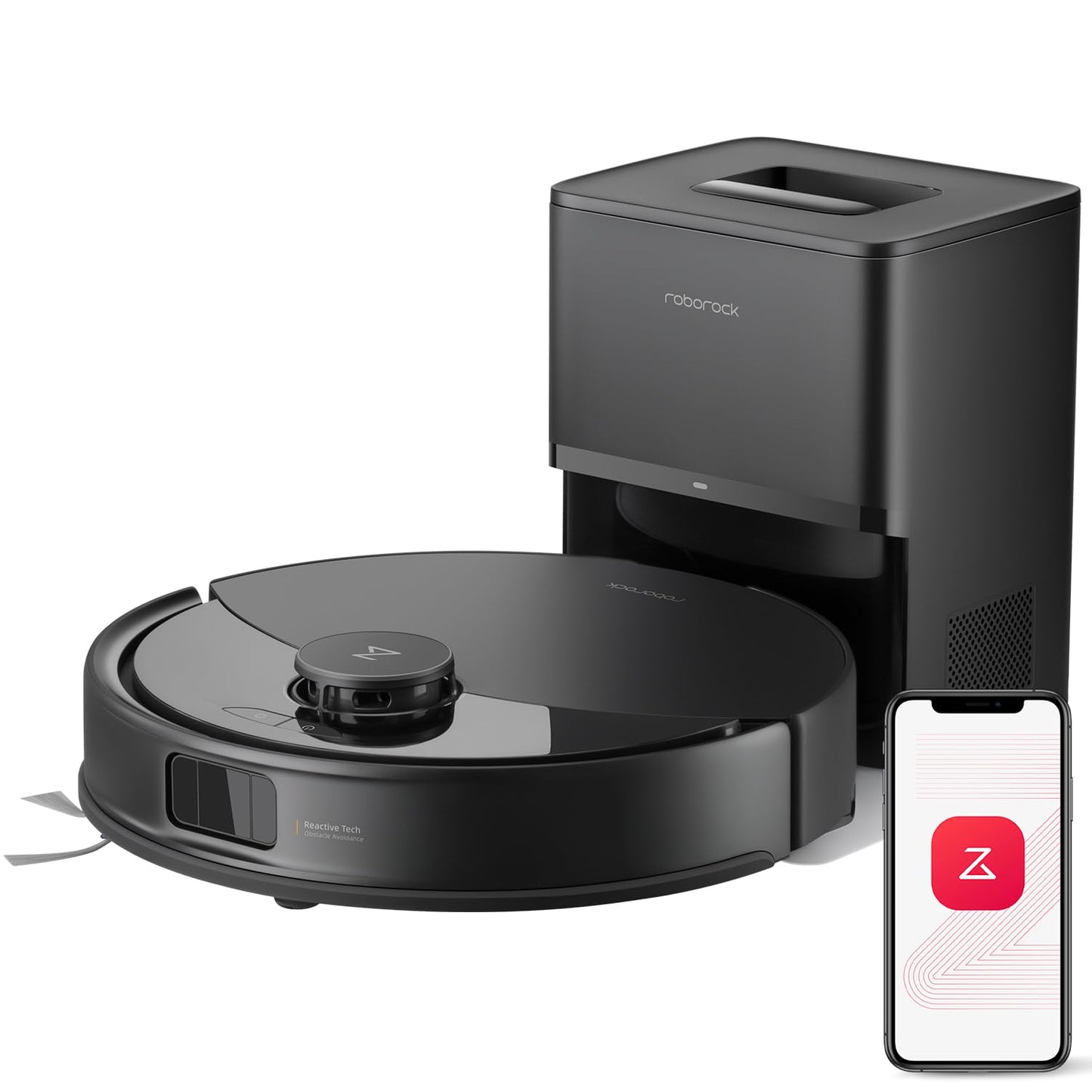 roborock Q10 X5+ Robot Vacuum and Mop, Self-Emptying, Hands-Free Cleaning for up to 7 Weeks, 10,000Pa Suction, Obstacle Avoidance, LiDAR Navigation, No-Go Zones, Black