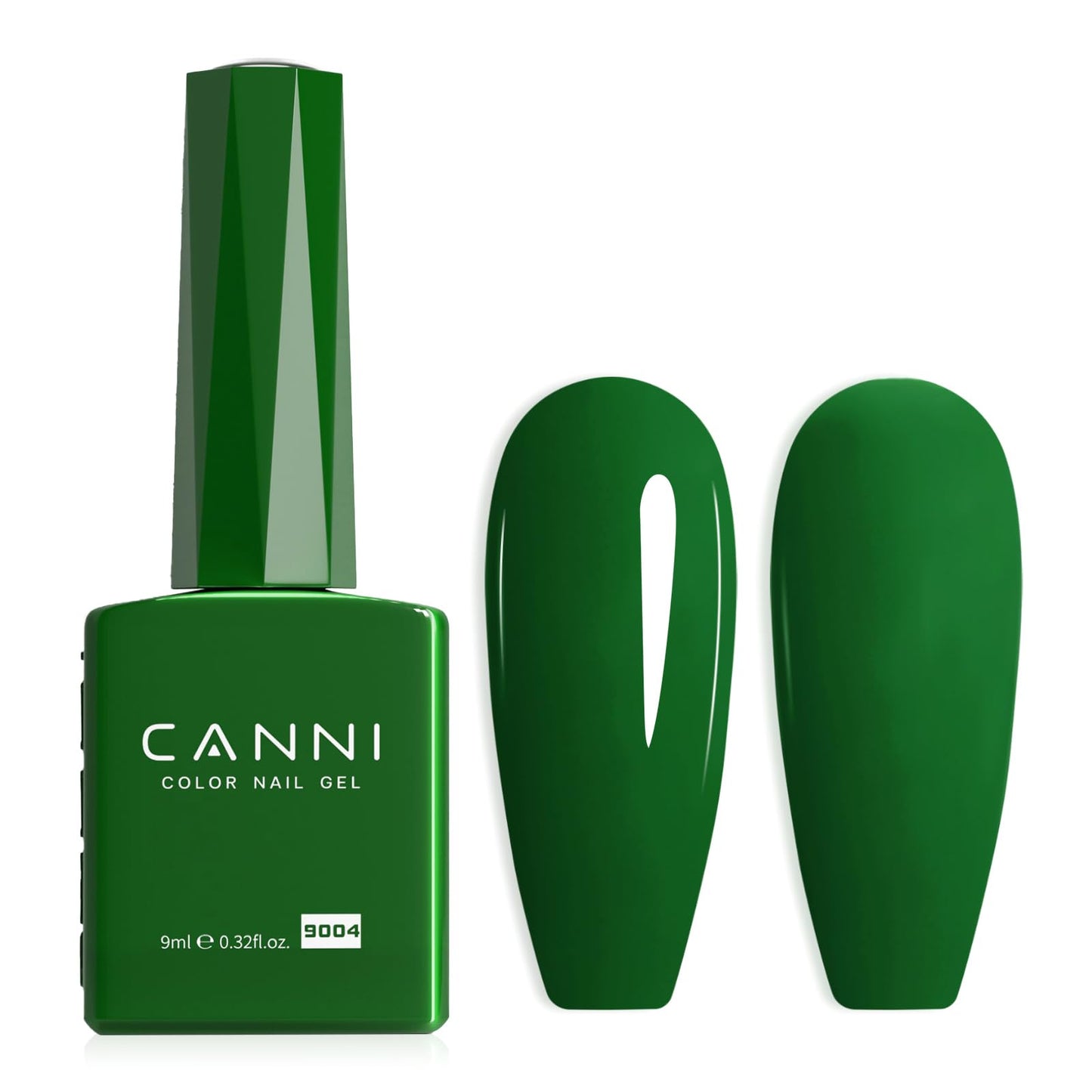CANNI Dark Green Gel Nail Polish, 1Pcs Emerald Green Gel Polish Green Color Nail Polish Gel High Gloss Soak Off U V Gel Nail French Nail Manicure Salon DIY