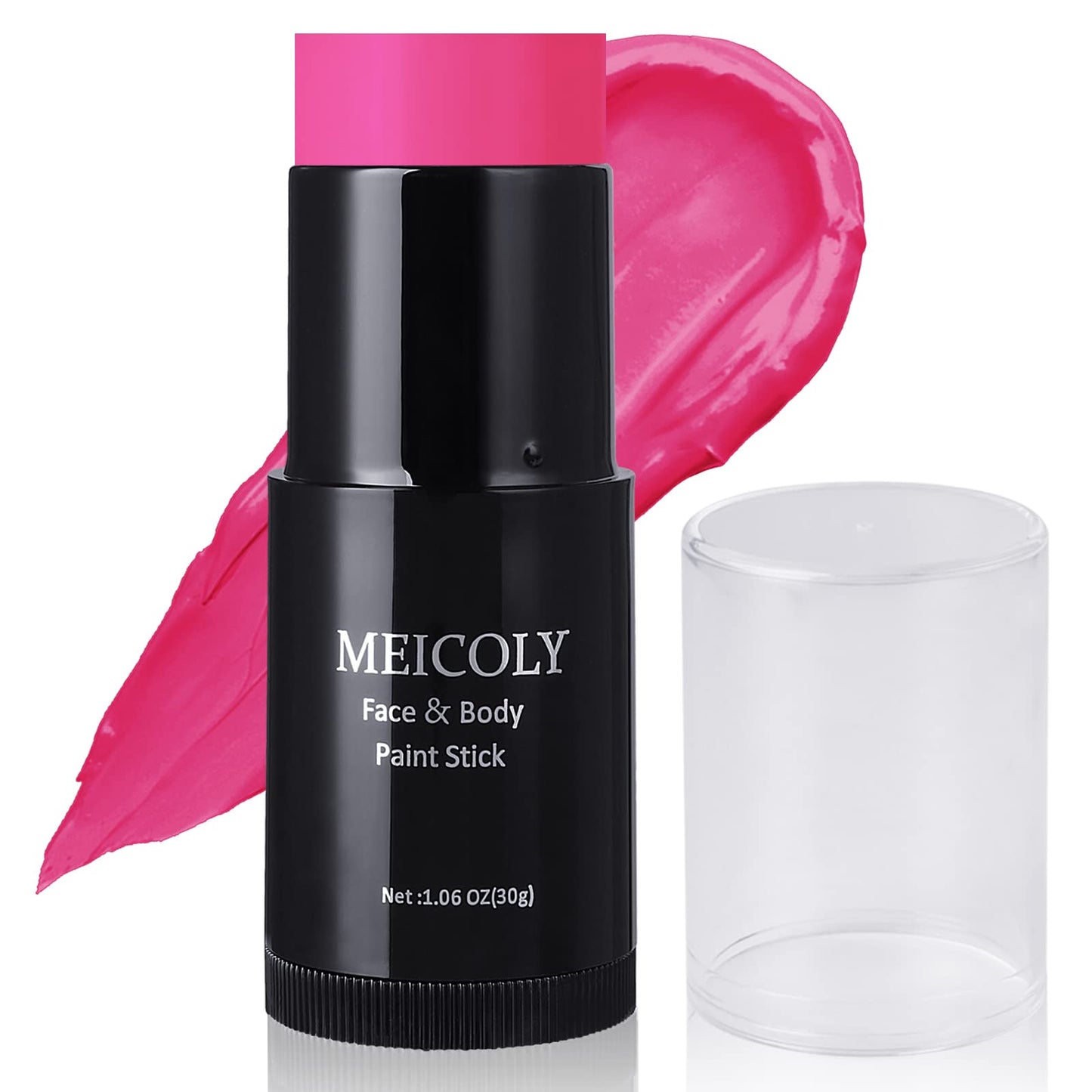 MEICOLY Pink Face Paint Stick(1.06Oz),Waterproof Sweatproof Pink Eye Black Softball/Baseball/Football,Cream Body Paint,Blendable Face Painting for Halloween Special Effects SFX Makeup