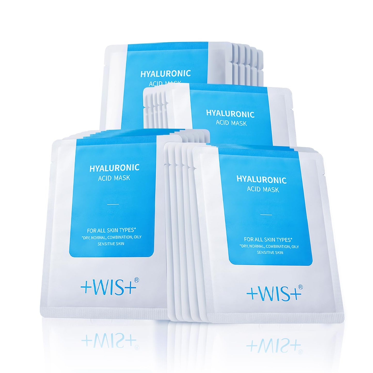 '+Wis+ Hyaluronic Acid Sheet Mask 5 Ea With Hyaluronic Acid Serum And Vitamin B5, Hydrating Facial Mask For Dry Skin, Anti-Aging