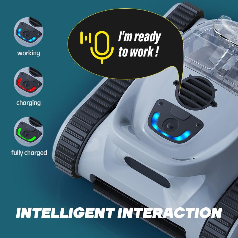 Seauto Crab Robotic Pool Vacuum, Wall-Climbing Robot, Automatic Pool Cleaner, Suitable for Walls and Floors of 1614 Square Feet Pool , Black/Grey