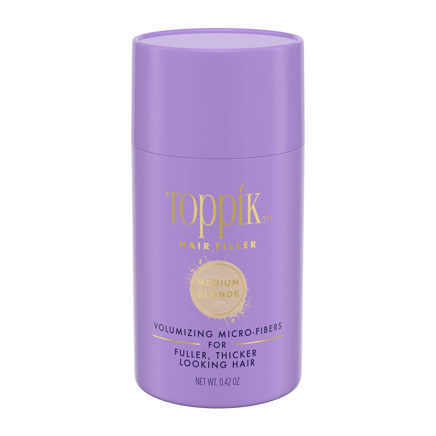 Toppik Hair Filler Keratin Hair Fiber Powder 12g - Hair Thickener for Women, Camoflauge Roots, Fills Hairline Gaps For Fuller Hair - Medium Blonde