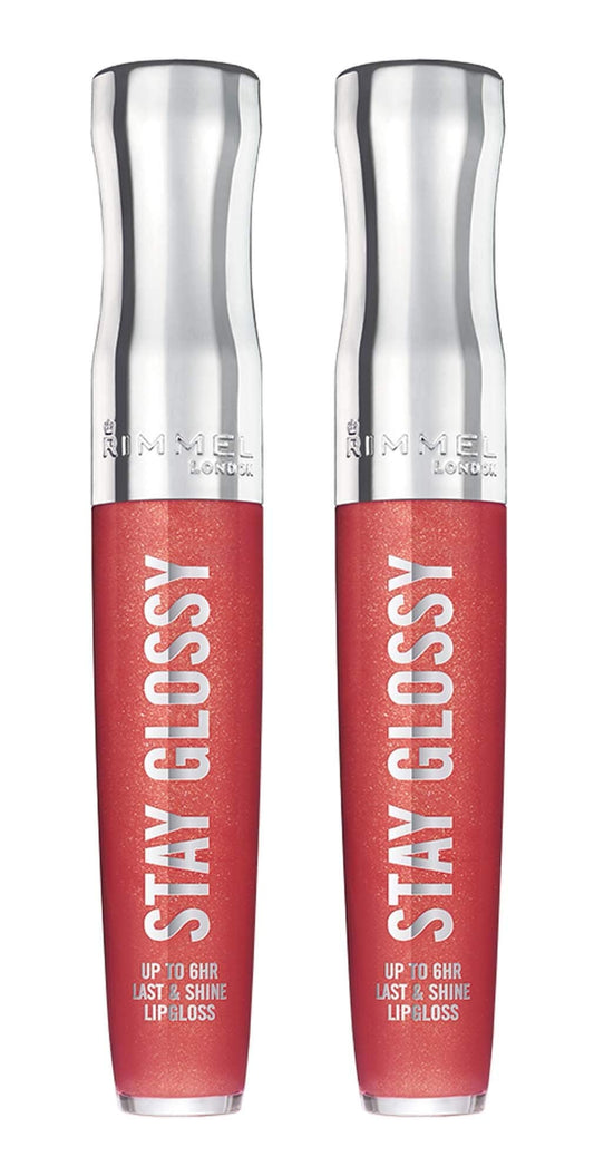 Rimmel Stay Glossy 6HR Lip Gloss, All Day Seduction, 0.18 Fl Oz (Pack of 2)