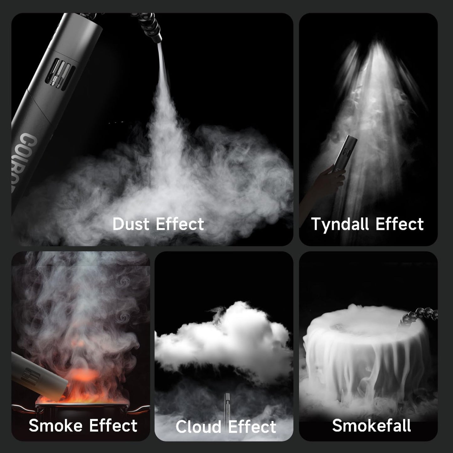 Portable Fog Machine,Handheld Smoke Machine,COLBOR CF5 40W Small Fogger Haze Maker for Indoor Outdoor Photography Halloween Party Cosplay with a Fan RGB Lights Effect Battery Powered Remote Control