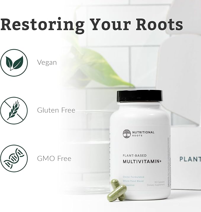 Multivitamin+, Award-Winning Plant-Based (Vegan) Multivitamin, Organic Vegetables & Herbs, Fermented Vitamins, Probiotics, Doctor's Choice, 45 Servings