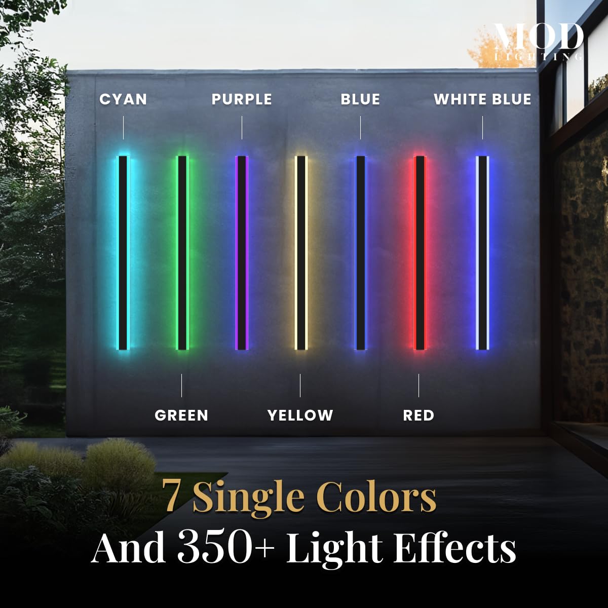 š š¢š ššššš§šš”š Haylen RGB | Long Outdoor Wall Lights, 7 Colors and 358 Light Effects, Dimmable with Remote Modern Linear Exterior Light Fixture, Waterproof Wall Sconce 70W, 1-Pack (RGB | 94")