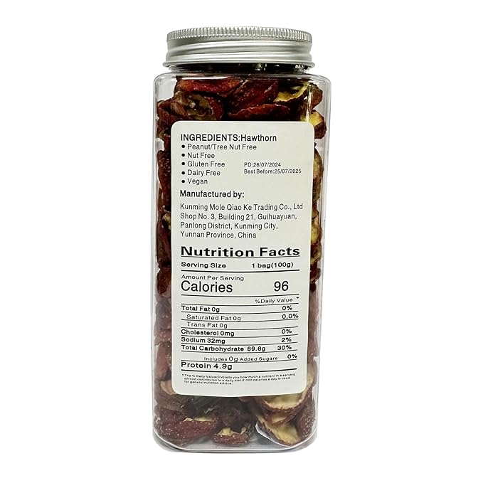 Premium Seedless Dried Hawthorn 160g(5.64oz) Nature Sun-Dried Hawthorn,shanzha Herbal Tea Hawthorn Fruit Tea 山楂干 无硫山楂片