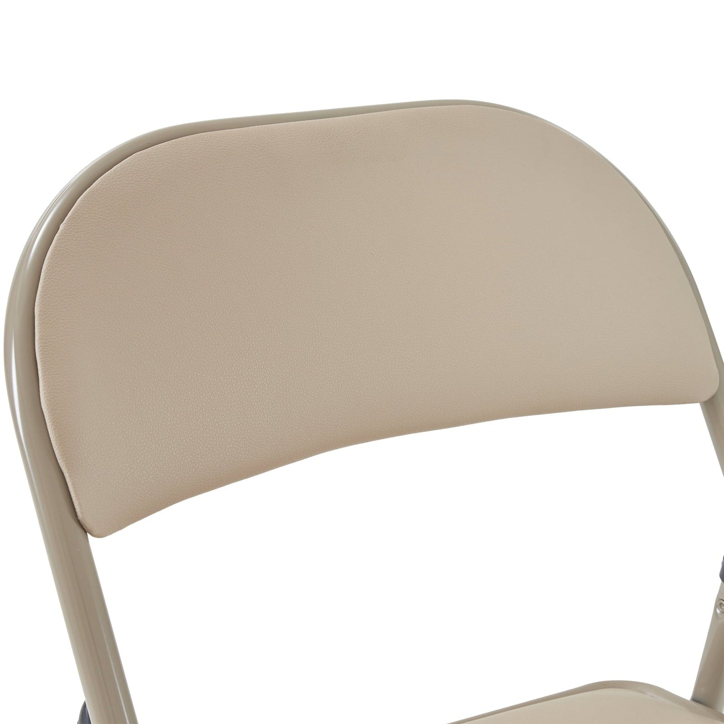 Set of 6 Folding Chairs with Padded Cushion, Foldable Iron & PVC Chair, Folding Chairs for Indoor, Outdoor, Party, Dining, Light Brown