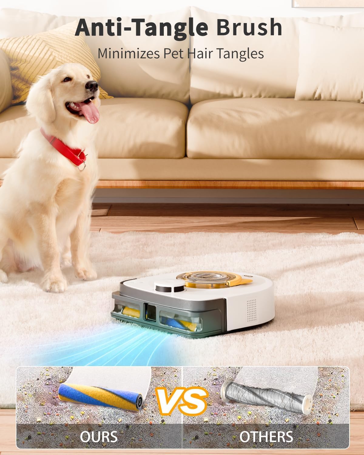UBPET Robot Vacuum Cleaner, 22,000Pa Ultra-Strong Suction - Automatic Robot Vacuum for Pet Hair & Carpets, Tangle-Free Cleaning, Smart Mapping with LiDAR Navigation, App Controlled Vacuum Robot (V10)