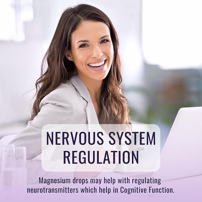 (2 Pack) Magnesium Glycinate Liquid Drops 500mg, with Vitamin B6, Ashwagandha, L - Theanine, Chamomile, Magnesium Glycinate Supplement High Absorption for Sleep, Stress, Energy Mood - Grape Flavor