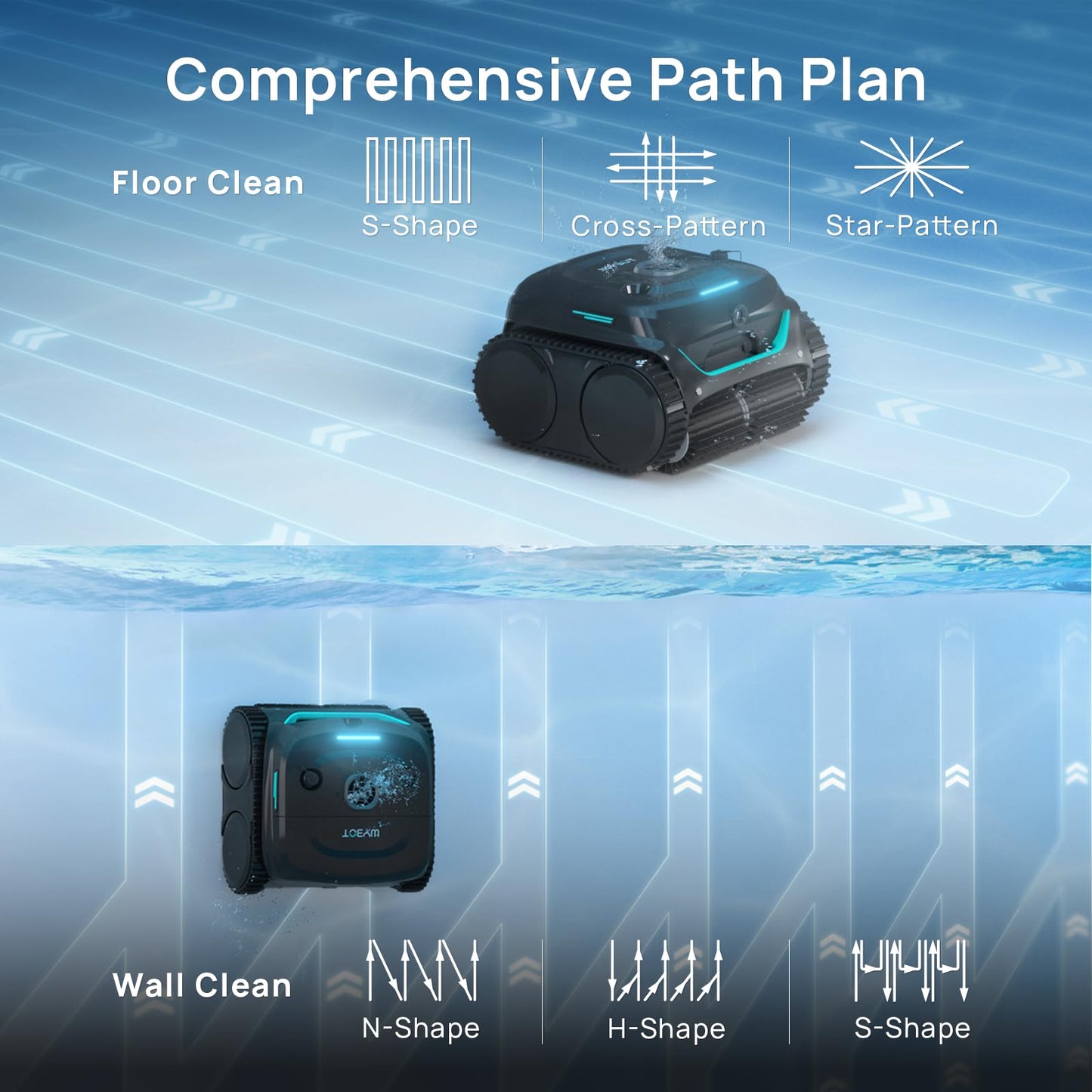 (2025 New) WYBOT C2 Vision Robotic Pool Vacuum with AI Camera, Ultra-Fine Filtration Pool Cleaners for Above&Inground Pools, Comprehensive 8 Mode, Wall Climbing, Smart Navigation, Black