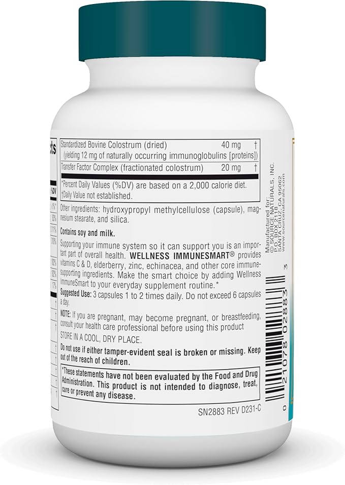 Source Naturals Wellness ImmuneSmart - Core Daily Immune Support* - 45 Capsules