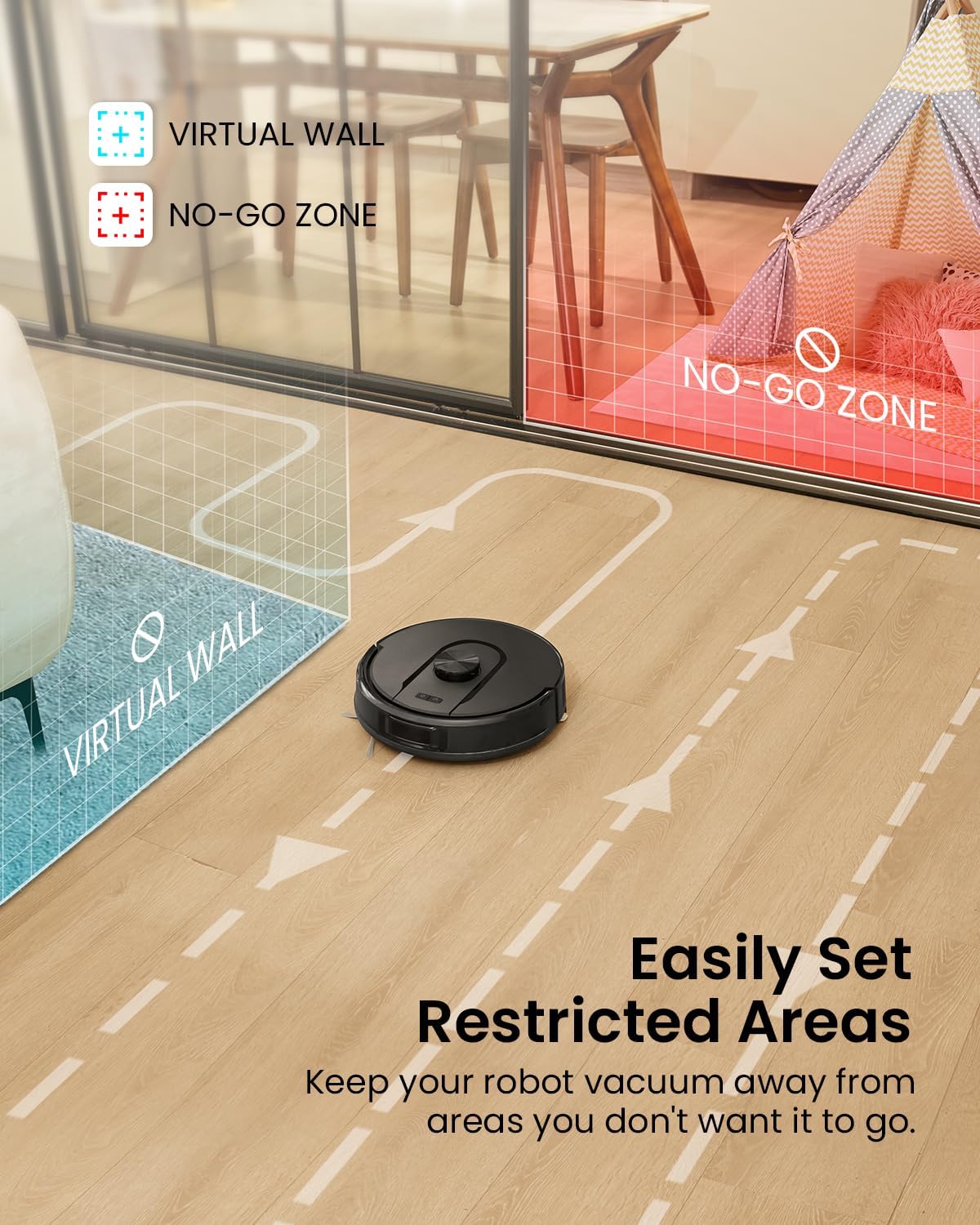 PSUK W11 Robot Vacuum and Mop with Self-Emptying, 60-Day Capacity,LiDAR Navigation, Home Mapping, 3000Pa Suction,No-Go Zones, Robotic Vacuum Cleaner for Pet Hair, Hard Floors, Carpets (Large)