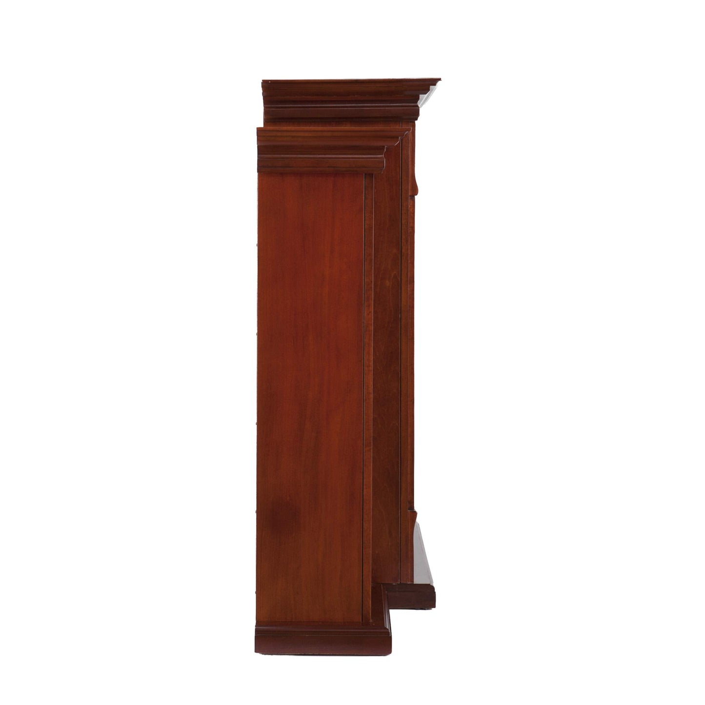 SEI Furniture Tennyson Electric Fireplace with Bookcases, New Mahogany