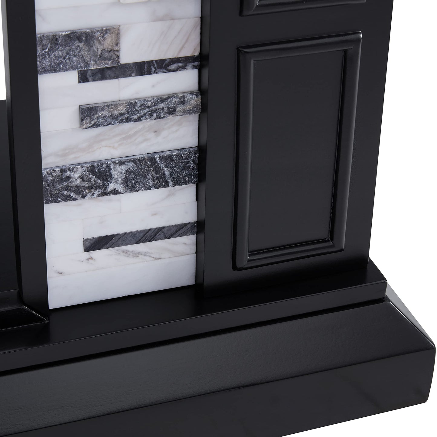 SEI Furniture Drovling Marble Electric Fireplace, Black
