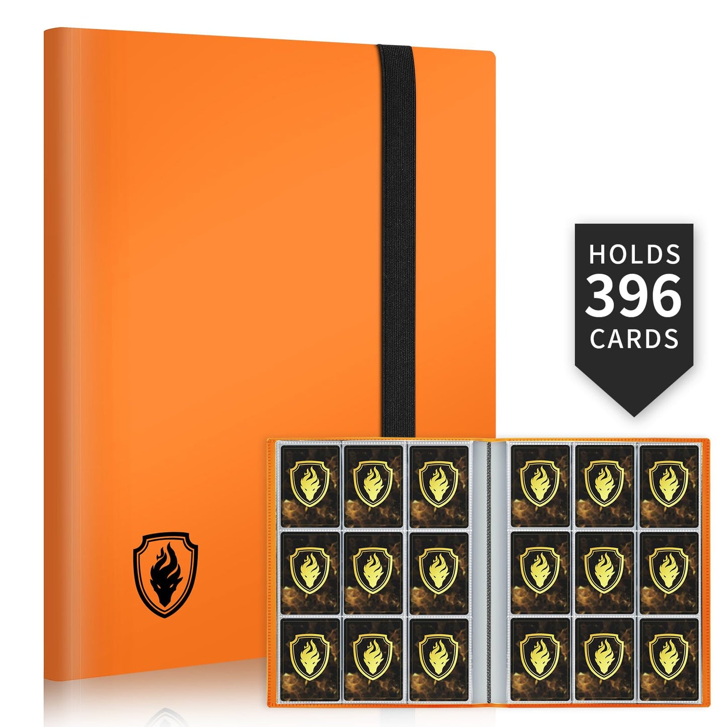 Card Binder 9 Pocket, Fabmaker 396 Pockets Trading Card Binder, Premium Collector Card Album for Standard Cards, Side Loading Card Collection Folder for MTG, TCG, Game Cards, Sport Cards, Orange