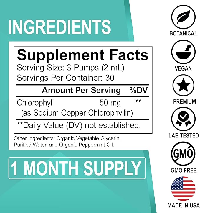 Candi Cleanse & Chlorophyll Liquid Drops - Organic Oregano Oil Drops & Liquid Chlorophyll Odor Cleanse Support - Natural Oral Gut Cleanser Detox, Internal Deodorant, Body Deodorizing Supplement