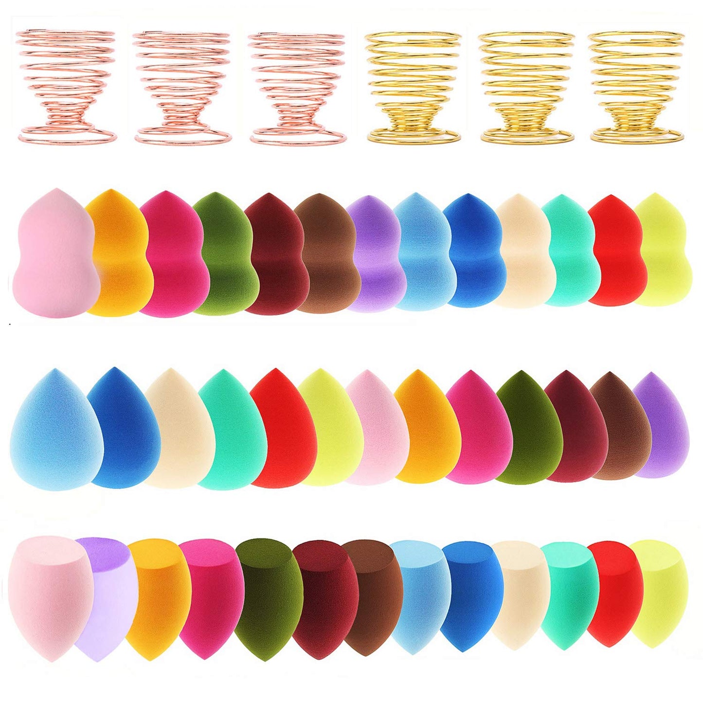 Abgream 45Pcs Makeup Sponge Blender Set - 39 Pcs Latex-Free Vegan Sponges With 6 Pcs Makeup Blender Holder, Beauty Cosmetic Foun