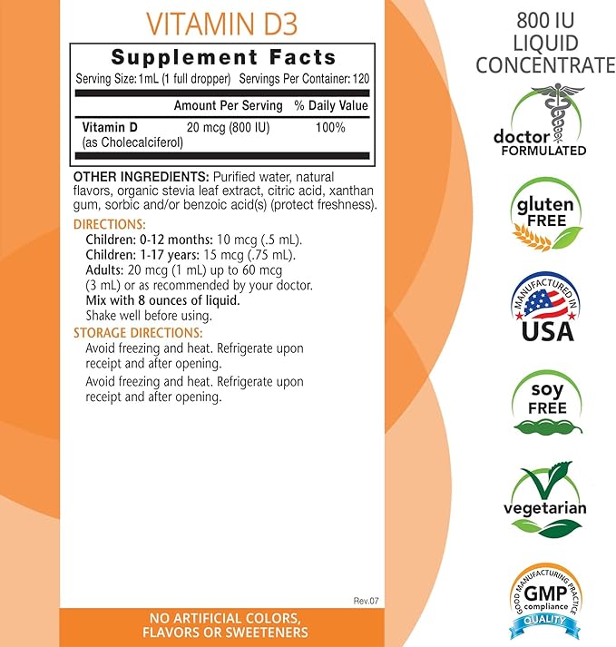 Eniva Health Liquid Vitamin D (D3) | Dr. Formulated for Rapid Absorption (120 mL)