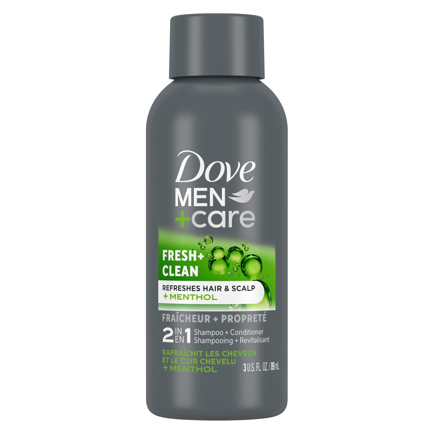 DOVE MEN + CARE Fortifying 2 in 1 Shampoo and Conditioner Fresh and Clean with Caffeine for Normal to Oily Hair Helps Strengthen Thinning Hair 3 oz