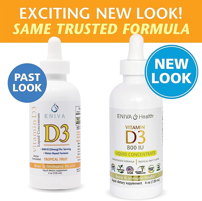 Eniva Health Liquid Vitamin D (D3) | Dr. Formulated for Rapid Absorption (120 mL)